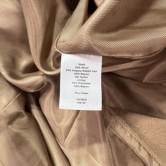 Talbots Wool/Angora Blend Coat - tan, size 10P - Picture 4 of 9